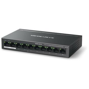 Mercusys настенный коммутатор MS110P, 10 портов, 10/100 Мбит/с, 8 PoE+ портов, 65 Вт, управляемый, черный (MS110P)
