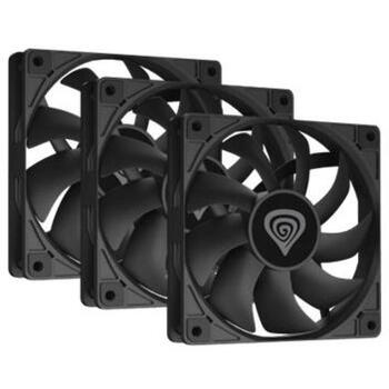 Genesis Kaste ventilators Oxal 120 NGF-2043, 120mm, 46.1 CFM, 22.1 dBA, 0-1300 rpm, 3 ventilatori, anti-vibrācijas spilventiņi (NGF-2043)