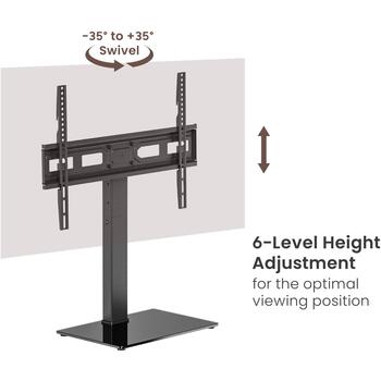 Sbox FS-306 televizora grīdas kronšteins, 37-75'', 40kg, 75x75-600x400, melns, 6 augstuma līmeņi, kabeļu pārvaldība (FS-306)
