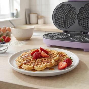 Giles & Posner Vafeļu panna EK6700GSPPVDE, 1400 W, 18 cm, regulējams termostats, nepiedegošs pārklājums, indikatora lampiņas (EK6700GSPPVDE)