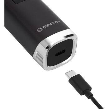 Manta Matu trimmeris HT-02BK, 8 uzgaļi, IPX7, USB-C, 0.5mm-9mm, 120min akumulatora darbība (HT-02BK)