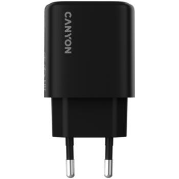CANYON OnCharge 200 sienas lādētājs viedierīcēm 20W PD USB-C EU CNE-CHA200-11 melns (CNE-CHA200-11)