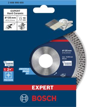 Dimanta grieš. disks HardCeramic 125x22.23x1.4, Mazām leņķa slīpmašīnām EXPERT HARD CERAMIC DIMANTA GRIEZĒJDISKS, 2608900655, BOSCH (2608900655)