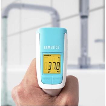 Homedics Бесконтактный инфракрасный термометр TE-350-EU, 2 x AAA, 1-5 см, 50 измерений памяти, цветовая кодировка результатов (TE-350-EU)