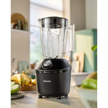 Philips Настольный блендер HR2191/01, 600 Вт, 2 л, 1,25 л эффективная емкость, 2 скорости, Пульс, Нержавеющие лезвия (HR2191/01)