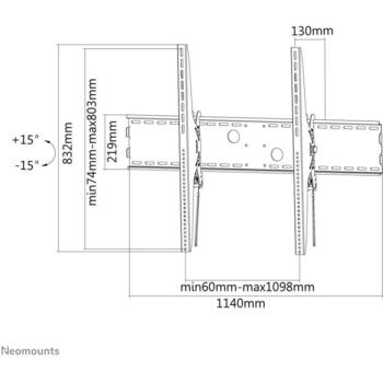 Neomounts televizora stiprinājums LFD-W2000, 60-100