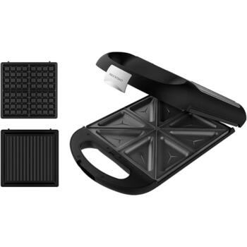 Cecotec Sendviču tosteris Rock'nToast Family 3112, 1500 W, 3 plāksnes, nerūsējošā tērauda apdare, nepiedegošs pārklājums (3112)