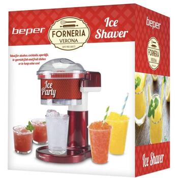 Beper P102GEL100 Измельчитель льда, 30 Вт, красный, ABS/нержавеющая сталь, защитная крышка, съемные части (P102GEL100)