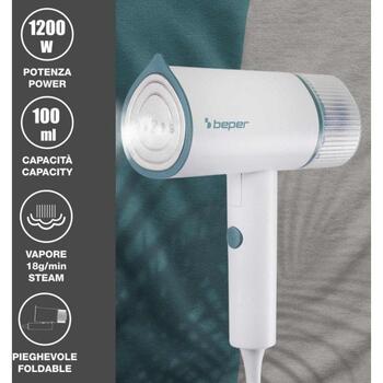 Beper Gludeklis P204FER210, 1200W, 100ml, vertikāls tvaiks, balta, birste pūku noņemšanai (P204FER210)