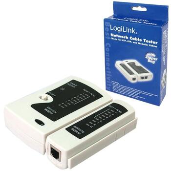 Logilink тестер кабеля WZ0010, RJ11, RJ12, RJ45, UTP, STP, светодиодный индикатор, выносной блок, батарея 9V (WZ0010)
