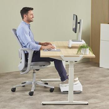 Fellowes Klaviatūras plaukstas balsts Breyta 100142576, 470mm, 60mm, 17.5mm, silikons, pelēks, antibakteriāls, ergonomisks (100142576)