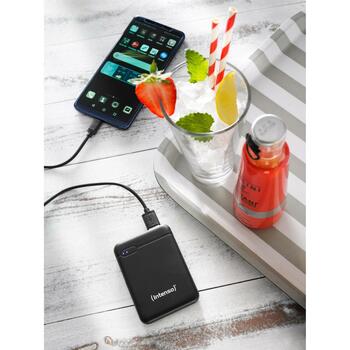 Intenso Power Bank 7313520 5000 мАч, Li-Poly, 2x 5В-2.1А, USB-A, USB-C, microUSB, черный (7313520)