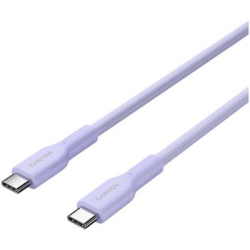 CANYON OnWire 60CL кабель USB-C для зарядки и передачи данных 60W PD плетёный 1м CND-CCAP60AB10PL фиолетовый (CND-CCAP60AB10PU)