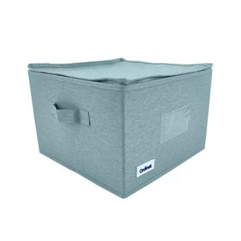 Ordinett 126883004 складная коробка с молнией, 30x30x21см, 2 ручки, ткань, мята (126883004)