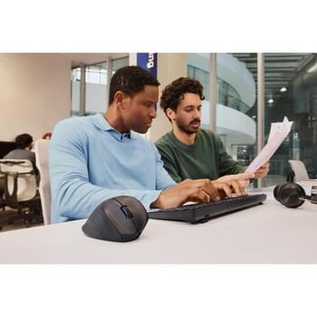 HP эргономичная мышь Tilt 725M BH0Z5AA#ABB, 6000 DPI, 7 кнопок, RF беспроводная + Bluetooth, 2.4 ГГц, 10 м, тихий клик (BH0Z5AA#ABB)