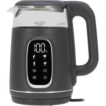 Adler электрический чайник AD 1305gs, 2200 W, 1.7 L, 40-100 °C, автоматическое отключение, LED дисплей, фильтр от накипи (AD 1305gs)