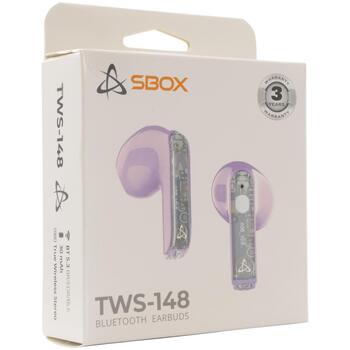Sbox Bezvadu austiņas EB-TWS148-U, 20-20000Hz, 32Ω, 90dB, 13mm, Bluetooth 5.3, 30h gaidīšanas, 3-4h sarunām (EB-TWS148-U)