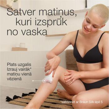 Braun epilators Silk-épil Series 7 7-060 SE7060, 40 min, 1 līmenis, mitrā un sausā epilācija, SmartLight, 40 pincetes, akumulators (SE7060)