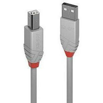 Lindy USB 2.0 A-B кабель 36683 2м, серый, USB-A / USB-B, 1 x USB 2.0, 1 x USB 2.0 B (36683)