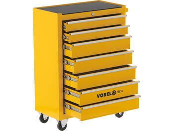 Vorel Instrumentu skapis 58538, 890x698x334 mm, 7 atvilktnes, 510x265x54 mm, 510x265x90 mm, 25 kg, 35 kg, tērauda loksne (58538)