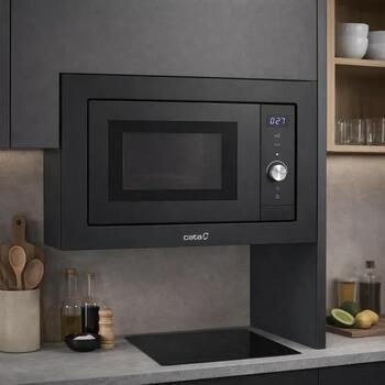 Cata Встраиваемая микроволновая печь MC 20 D B 07510312, 20л, 700Вт, гриль 1000Вт, 24.5см, черная, LCD, сталь (07510312)