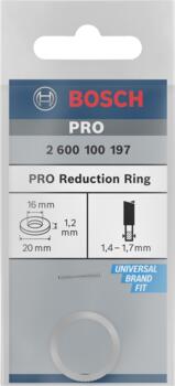 Reducējošais gredzens 20 x 16 x 1,2 mm, Rokas ripzāģiem, rokas sausajiem griežņiem, paneļzāģiem, galda zāģiem PRO REDUCTION RING RIPZĀĢA ASMENIM, 2600100197, BOSCH (2600100197)