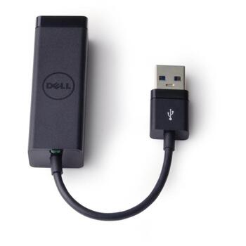 Dell USB адаптер 470-ABBT, 1000 Mbit/s, 1x USB-A 3.0, 1x RJ-45, Проводной Ethernet, USB питание, Черный (470-ABBT)