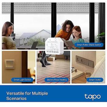 TP-Link viedais komutācijas modulis Tapo S112, 2400 MHz, 7 kanāli, AC, 150 W, 50/60 Hz, balts, Bluetooth, SmartThings (Tapo S112)