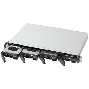 Qnap NAS 1U TS-433EU, ARM 4-core 2.0GHz, 4GB atmiņa, 2x 2.5GbE, 4 disku vietas, 2x USB 3.2, melns (TS-433EU)