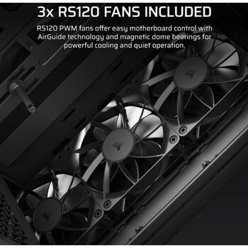 Corsair 3200D RS PC korpuss, Mid-Tower, Smoke, CC-9011336-WW, 7 sloti, 1x3.5