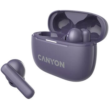Bezvadu TWS austiņas ar ANC un ENC trokšņu slāpēšanu OnGo TWS-10 Violets CNS-TWS10PL CANYON (CNS-TWS10PL)