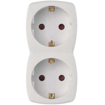 Emos Адаптер 2x Круглый P00252N, 2x2P+PE, 3680W, IP20, Белый, Защита от детей (P00252N)
