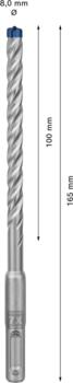 Triecienurbis SDS plus-7X 8x100x165mm, 10 gab., Perforatora urbjiem EXPERT SDS PLUS-7X TRIECIENURBIS PERFORATORIEM, 2608900167, BOSCH (2608900167)