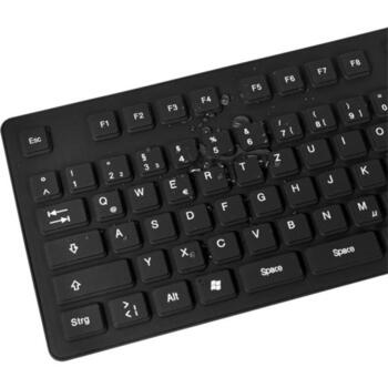 Logilink Klaviatūra ID0019A, 109 taustiņi, USB, ūdensizturīga, melna, Vācu QWERTZ izkārtojums (ID0019A)