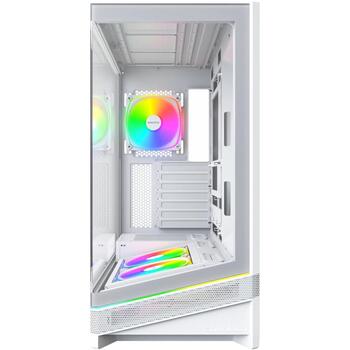Montech datora korpuss SKY 3 (W), ATX/BTF/micro ATX/Mini-ITX, balts, rūdīts stikls, ARGB, 1x120mm aizmugurē, 2x120mm apakšā (SKY 3 (W))