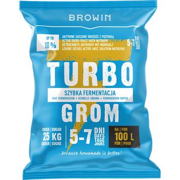 Browin дистилляционные дрожжи, 403300, 340 г, 100 Л, 5-7 дней (403300)