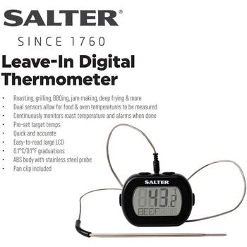 Salter Цифровой термометр 515 BKCR, 0,1°C, двойной датчик, ЖК-дисплей, ABS корпус, нержавеющая сталь зонд (515 BKCR)