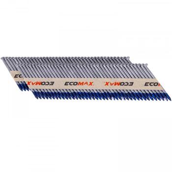 Ecomax гвозди для гвоздезабивного пистолета EMNA342965HDSMD&EMX, 65x2,9мм, 2000 шт, 34°, горячеоцинкованные, гладкие (EMNA342965HDSMD&EMX)