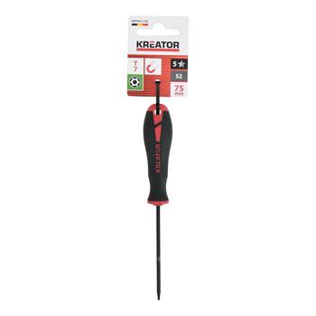 Kreator skrūvgriezis Torx KRTH21102, 75mm, T7, S2 tērauds, magnētisks uzgalis, pretizslīdēšanas rokturis, cilpa (KRTH21102)