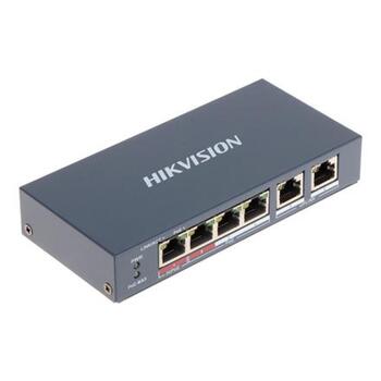 Hikvision Коммутатор DS-3E0106HP-E SWITCHDS3E0106HPE, 6x10/100 Mbps RJ-45, unmanaged, IEEE 802.3, IEEE 802.3u, IEEE 802.3x (SWITCHDS3E0106HPE)
