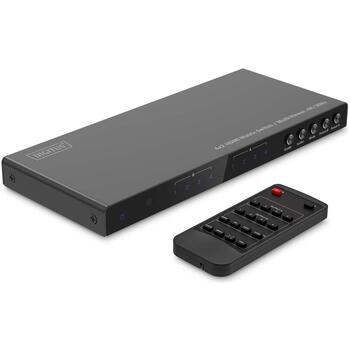 Digitus HDMI матричный коммутатор 4x2 DS-55345, 4K/30Hz, 10.2 Гбит/с, металлический корпус, поддержка HDR (DS-55345)