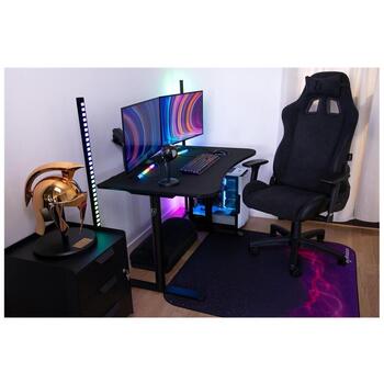 Arozzi Gaminga galds ARENA-SMALL-PBK, 71cm, 114cm, 71.1cm, T-veida, tērauds, pilnīga virsma, kabelis, monitora stiprinājums (ARENA-SMALL-PBK)