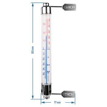 Bioterm термометр 020600, от -50°C до +50°C, 20см, без ртути, алюминиевая рамка, оконное крепление (020600)