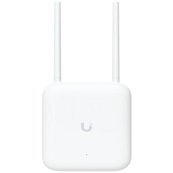 Wi Fi 7 āra piekļuves punkts 802.11be ar 4 telpiskās plūsmas integrētu virziena super antenu IPX6 laikapstākļu izturību PoE+ 2.5 GbE pieslēgumu un sienas staba montāžu U7 Outdoor Balts Ubiquiti (U7-OUTDOOR)