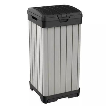 Keter Rockford Refuse Bin 125L серый 29205944, 125L, 41x41x87,4см, Duotech, устойчив к УФ, двойная крышка (29205944)