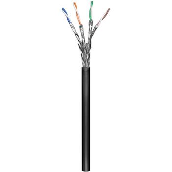 Goobay tīkla kabelis 57195, CAT 6, 100 m, U/UTP, S/FTP PiMF, melns, savīti CCA vadītāji (57195)