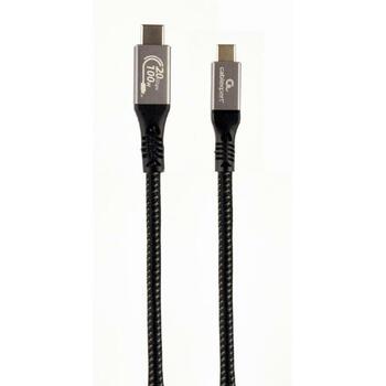 Gembird Кабель CCBP-USB3-CMCM100-1.5M 1.5 м, 20 Гбит/с, 100 Вт, 2 USB-C разъема, черный, хлопковая оплетка (CCBP-USB3-CMCM100-1.5M)