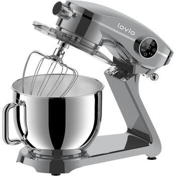 Lovio Миксер LVSTM03PGY, 1800W, 6.5L, 10 скоростей, металлический корпус, автоматическая остановка, защита от перегрузки (LVSTM03PGY)