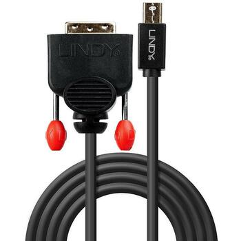 Lindy video kabelis 41953 Mini DisplayPort uz DVI 3m, 1920x1200, melns, vīriešu savienotāji (41953)
