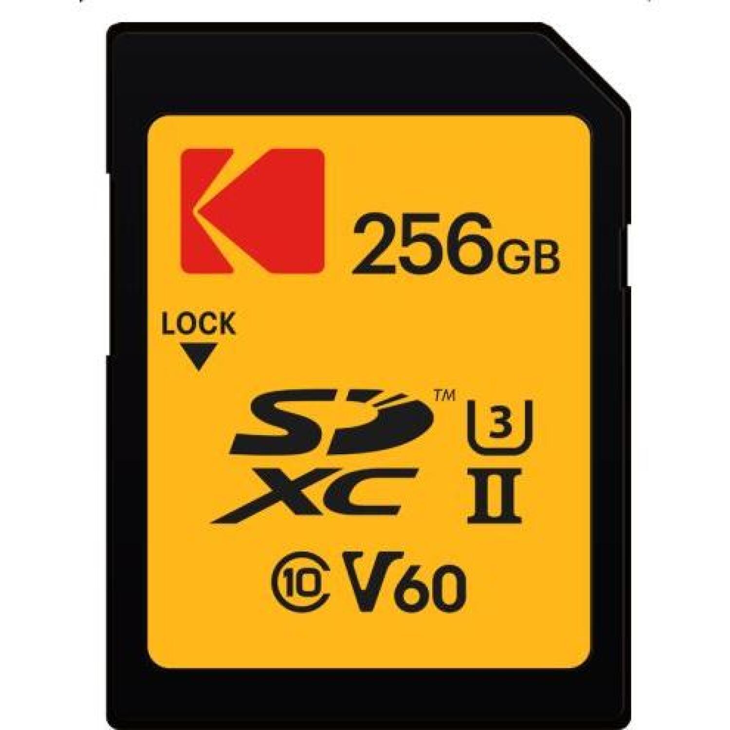 Kodak Карта памяти EKMSD256GUHS2V1K, 256GB, 300MB/s, 160MB/s, UHS-II, V60 (EKMSD256GUHS2V1K)
